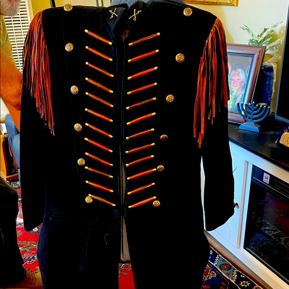 Double D Ranch Black and Gold Military Jacket